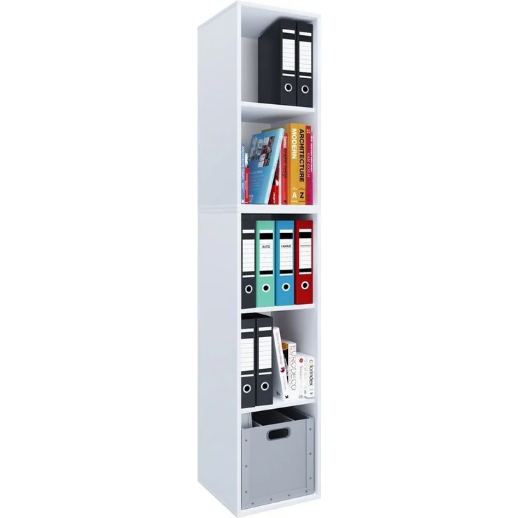 VCM Büroregal & Bücherregal Lona 917849 Weiß H. 183 x B. 35 x T. 37 cm – Bild 2