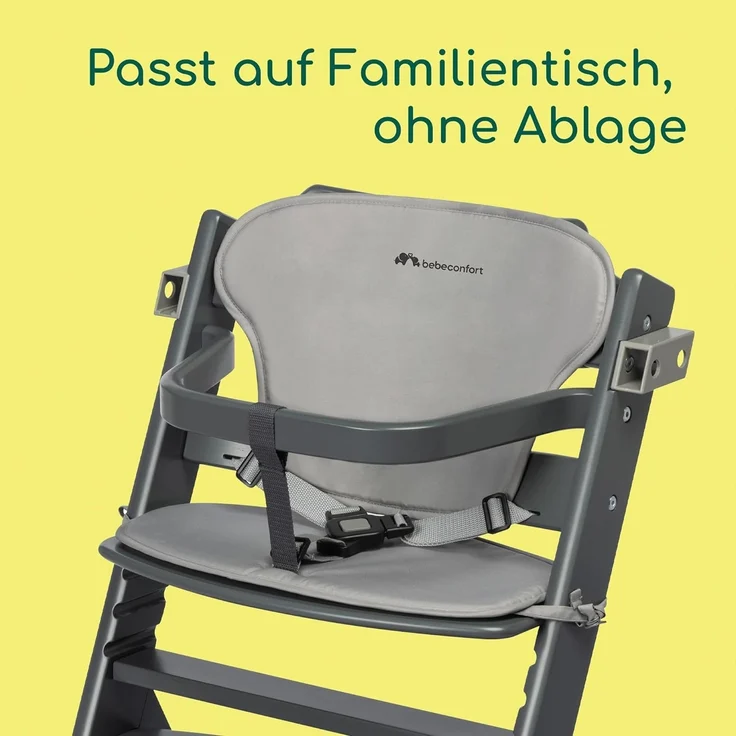 Bebeconfort Hochstuhl Timba - Gray Mist, Mitwachsender Holz Baby Kinderhochstuhl mit Sitzauflage - verstellbar – Bild 4
