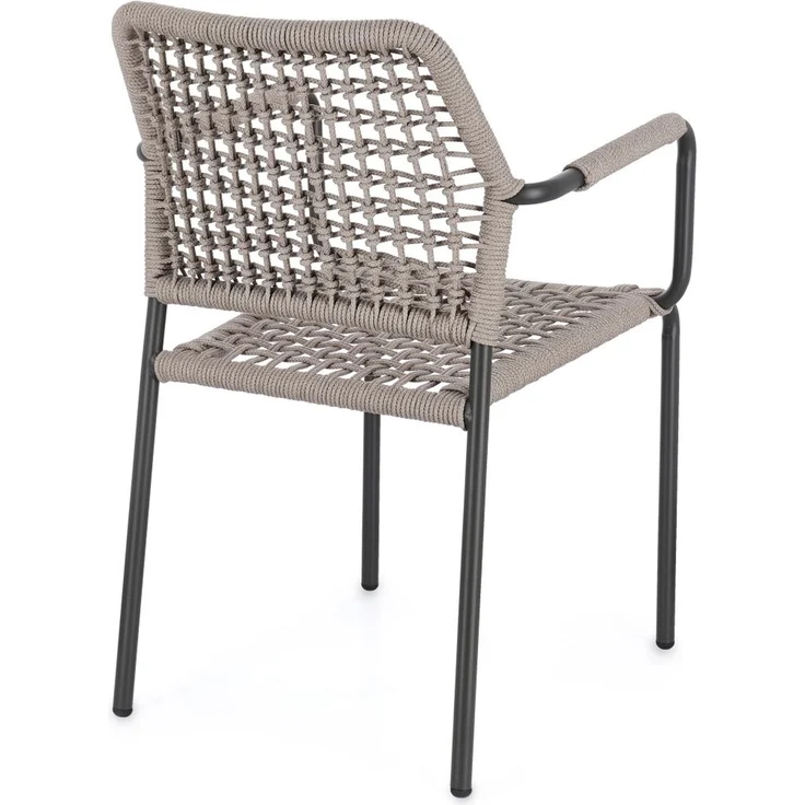 Gartenstuhl Rajada aus Aluminium, modernes Design, taupe anthrazit, stapelbar für Outdoor – Bild 4