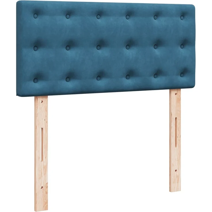 vidaXL Boxspringbett mit Matratze Blau 90x200 cm Samt 3287642 – Bild 4