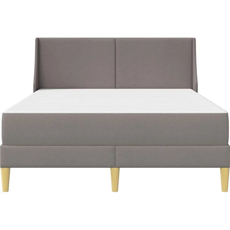 vidaXL Bettgestell mit Matratze Taupe 120 x 190 cm Polyester 3414727 – Bild 6