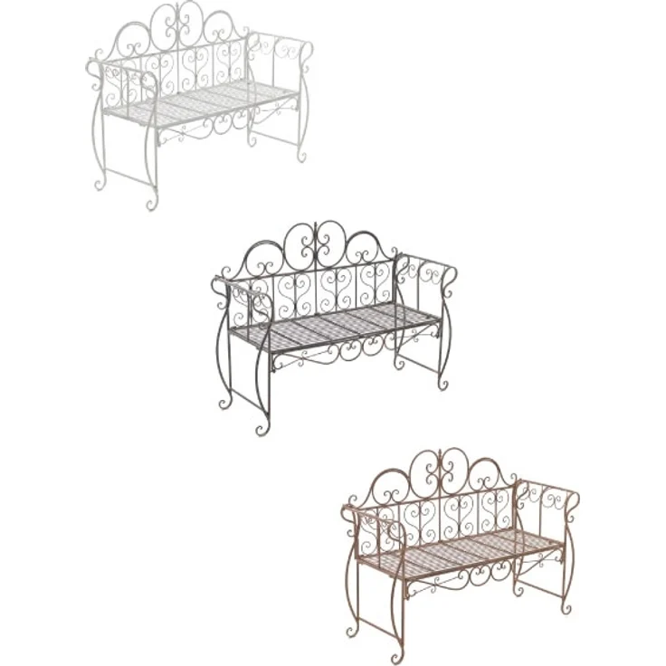 Gartenbank LENAR - Metall Bronze 128x46x94 cm | Metallbank Garten 2 Seitzer Bank Terrasse Vintage Antik Gartenbank – Bild 9