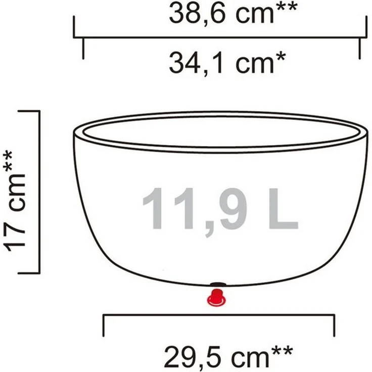 Scheurich Pflanzkübel 40/273 LINETTO BOWL, Pflanzschale aus Kunststoff, ØxH: 38,6x17,1 cm – Bild 3