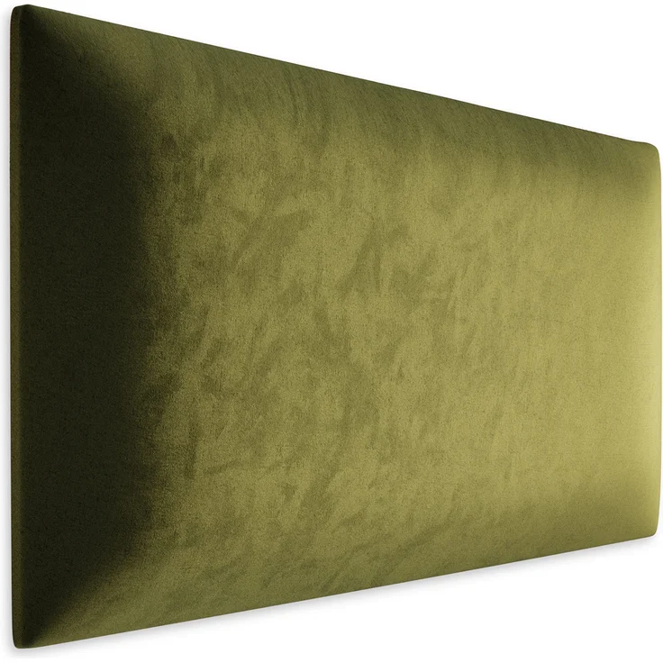 Muralo Samt Wandkissen Stoff Polsterpaneel Schlafzimmer Wohnzimmer Bett Wandpolster Bettkopfteil Lendekissen Modern Luxus Gepolstert Polster Paneel (Olivgrün, 50x40 cm) – Bild 1