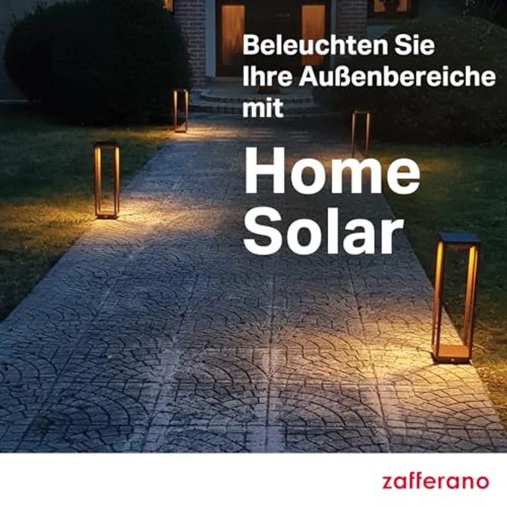 Zafferano, Home Solar Lampe, Kabellose Stehleuchte mit Solarpanel und Bewegungssensor, für den Außenbereich Geeignet, Dimmer, 3000 K, Höhe 50 cm, Farbe Dunkelgrau – Bild 8