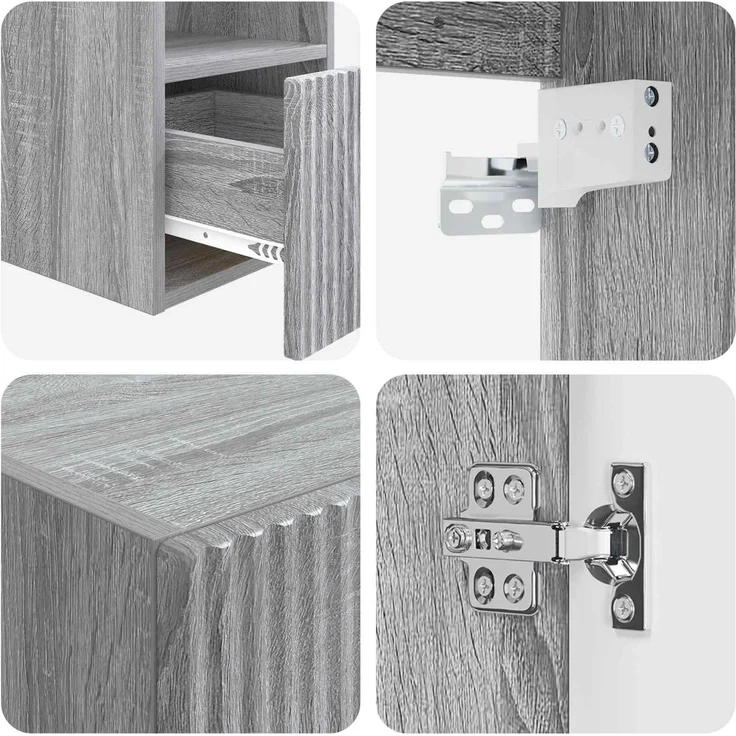 vidaXL Badezimmerschrank-Set 5 stk. Sonoma-Grau 33 x 34,5 x 100 cm 3405969 – Bild 8