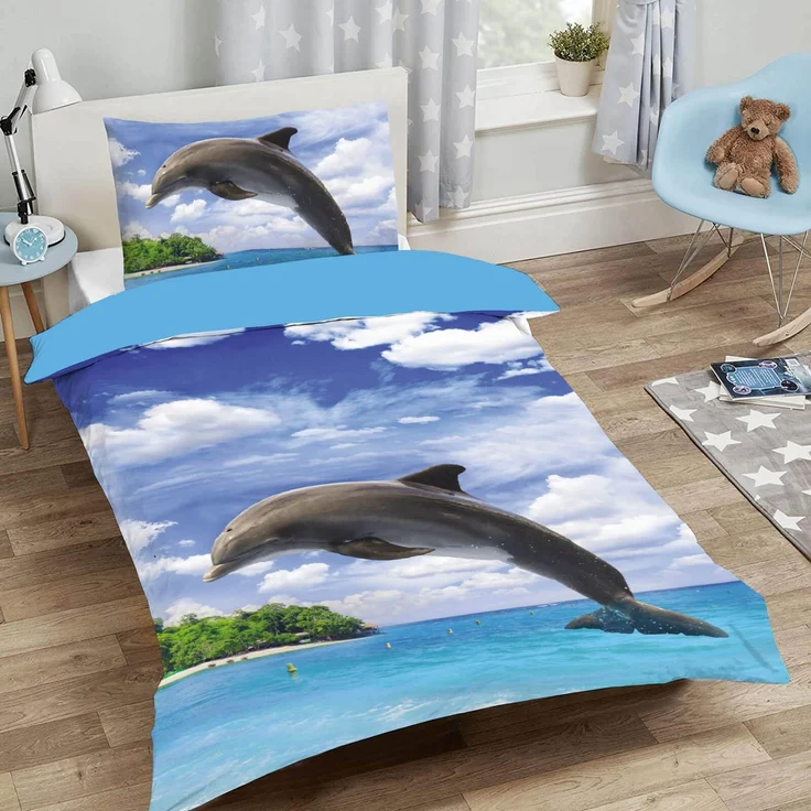 Delfin Insel Bettwäsche Digitaldruck ESPiCO Sleep and Dream 135 x 200 + 80 x 80 cm – Bild 5