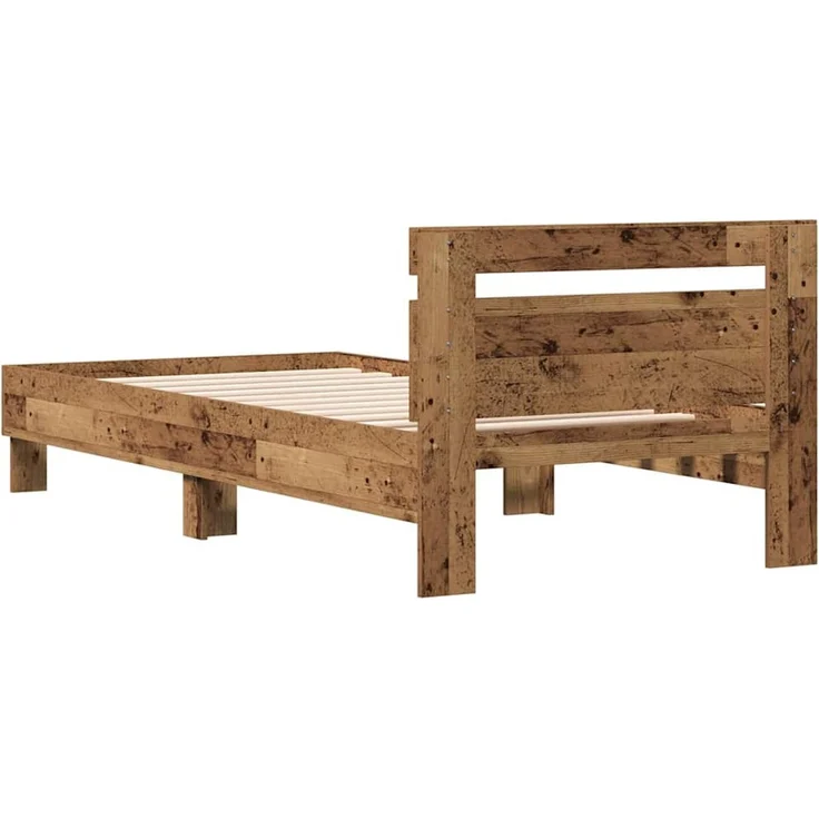 vidaXL Bettrahmen Altholz 203 x 95 x 70 cm Holzwerkstoff 874112 – Bild 7