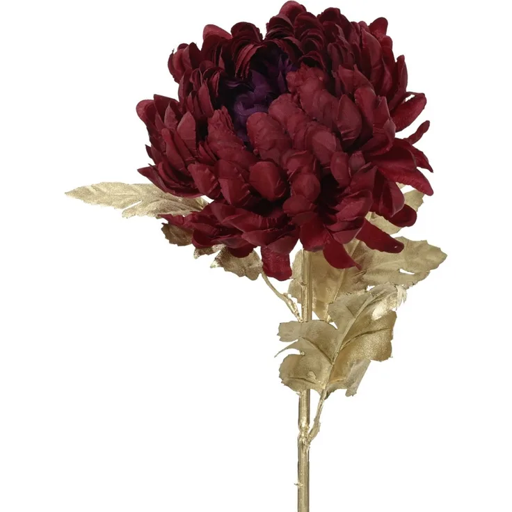 Everlands Weihnachtsdeko Chrysantheme 15 x 10 x 70 cm rot/gold