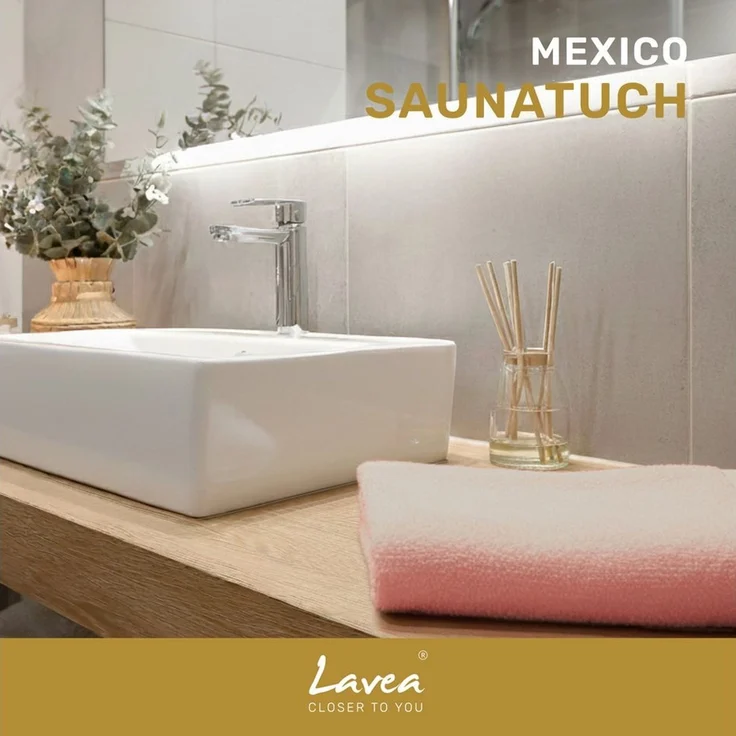 Lavea Saunatuch MEXICO Saunahandtuch 80×200 cm – optional mit Bademantel/Morgenmantel, Baumwolle (Set, 1-St), Hochwertiges Walkfrottier – Saunatuch oder Set mit Unisex-Bademantel