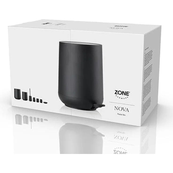 Zone Denmark Nova Kosmetikeimer, Mülleimer fürs Bad, 3 Liter, Schwarz, mit Soft Touch-Oberfläche und lautloser Schließfunktion – Bild 5