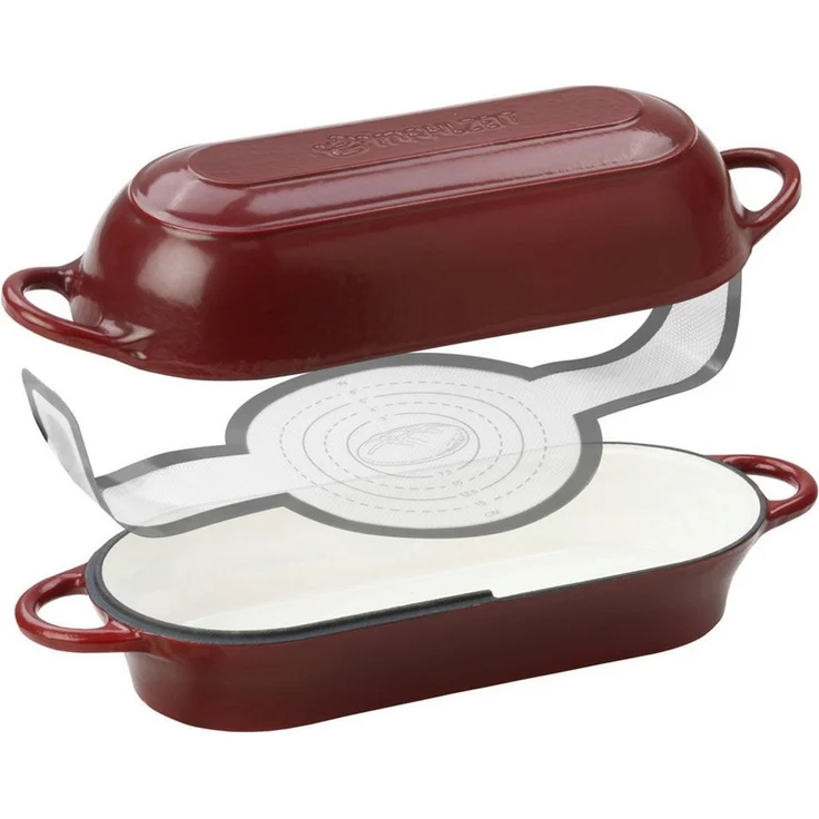 Mahlzeit Bratentopf Gusseisen Brottopf Set emailliert, 4,5 Liter, Dark Cherry, Gusseisen, Thermoresistent bis +260 °C – Bild 1