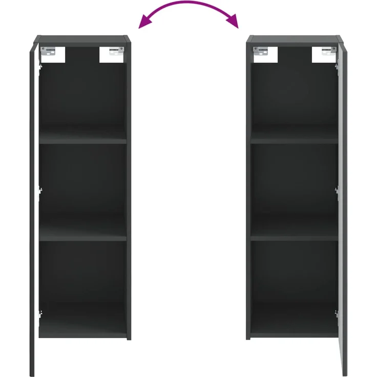 vidaXL Badezimmermöbel-Set 2 stk. Schwarz 33 x 34,5 x 100 cm 3406104 – Bild 9