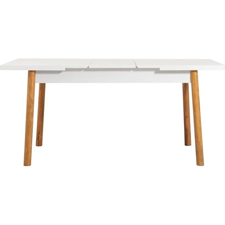 Calicosy Ausziehbarer Tisch von 120 bis 153 cm, Dekor Weiß und Atlantik-Kiefer - SANTIAGO - Weiß – Bild 5