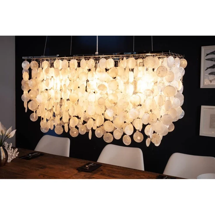 riess-ambiente Hängeleuchte SHELL REFLECTIONS 80cm perlmutt, ohne Leuchtmittel, Wohnzimmer · Perlmutt · Esszimmer · Maritim – Bild 2