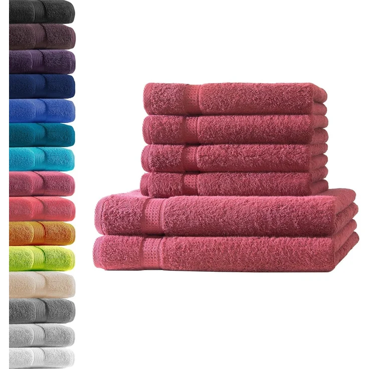 Hometex Premium Textiles Handtuch in Premium Qualität 500 g/m², Feinster Frottier-Stoff 100% Baumwolle, 2x Duschtuch + 4x Handtuch, weich, saugfähig, extra schwer & flauschig - TEST BILD TOP MARKE 2025 – Bild 1
