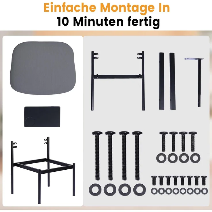 COMHOMA Loungesessel Sessel Relaxsessel Ohrensessel modern, Polsterstuhl mit Metallbeinen, Einzelsofa für Wohnzimmer/Schlafzimmer/Garten, Grau – Bild 4