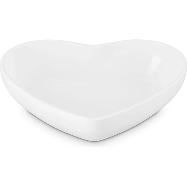 LeCreuset Schüssel in Herzform Steinzeug 20cm | Weiß : Weiß – Bild 1