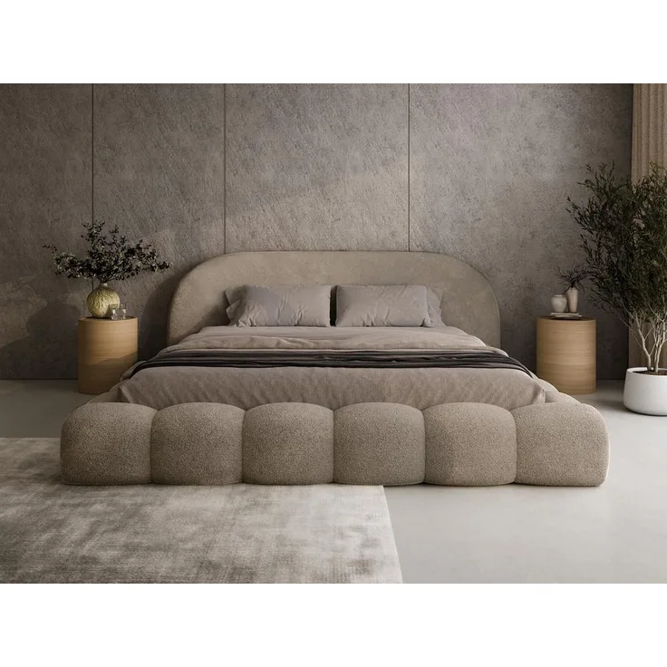 Compleo Polsterbett OMBIS, Wolkenbett mit Bettkasten und Lattenrost, Designer-Bett, MADE IN EU