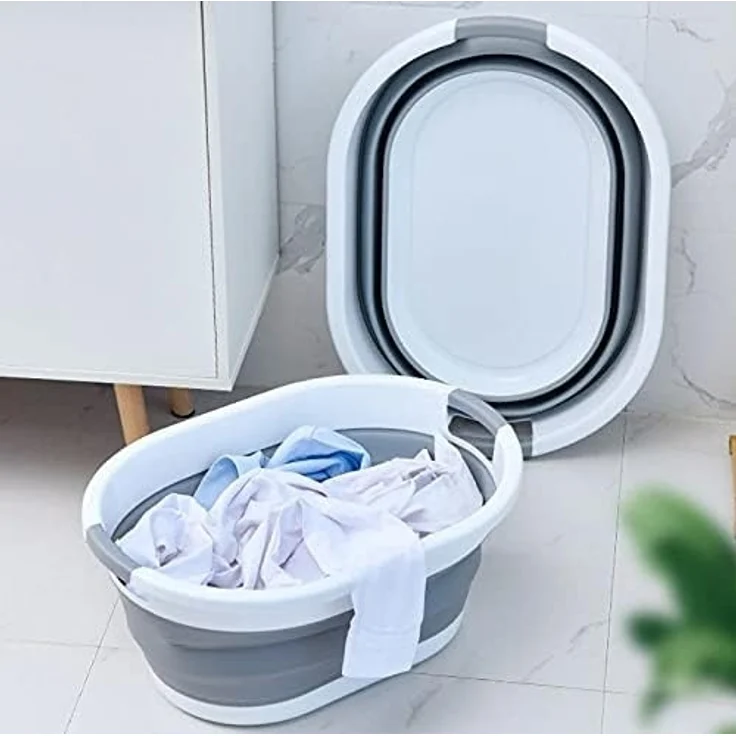 Ruhhy Wäschebox Wäscheschüssel Wäschekorb (Spar-Set, 1 St, platzsparend faltbar), 25l Silikon zusammenklappbarer – Bild 4