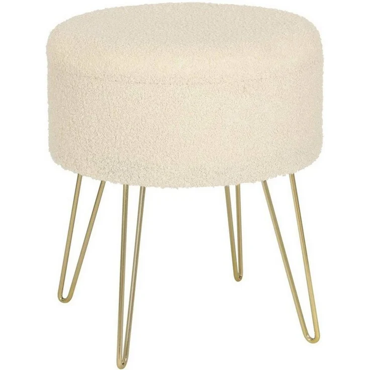 Woltu Sitzhocker (1 St), mit Stauraum runder Fußhocker Teddy-Fleece Hocker – Bild 5