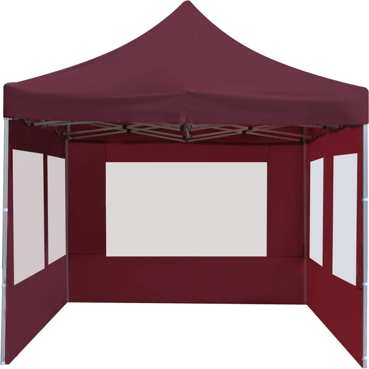 Profi-Partyzelt Faltbar, Gartenzelt mit Wänden Aluminium 6x3m Weinrot – Bild 6