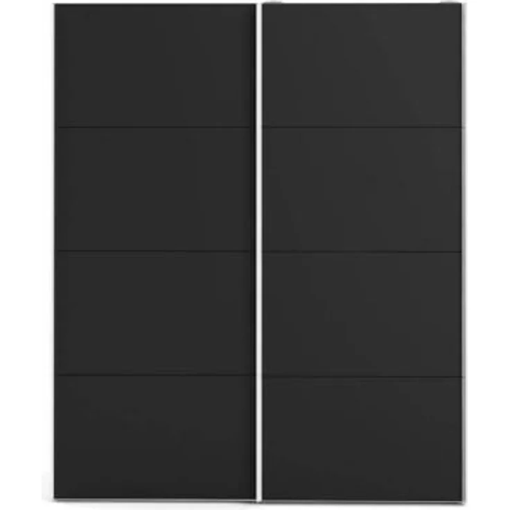 Dmora - Kleiderschrank 2 Türen Emeraude, Schlafzimmermöbel, Schrank, Garderobe, 182x61 h220 cm, Weiß und Schwarz – Bild 4