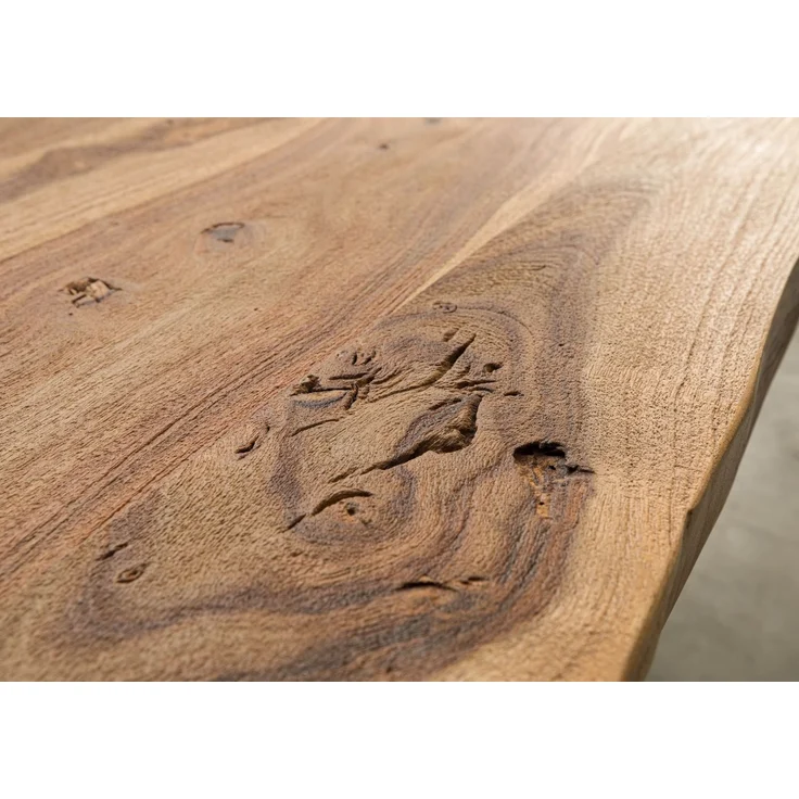 Baumtisch Sheesham 260 x 100 x 77 natur sandgestrahlt / X-Beine anthrazit matt FREEFORM 5 – Bild 5