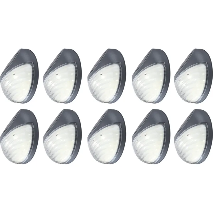 10er Set LED Zaun Solarleuchten, Durchmesser 11 cm