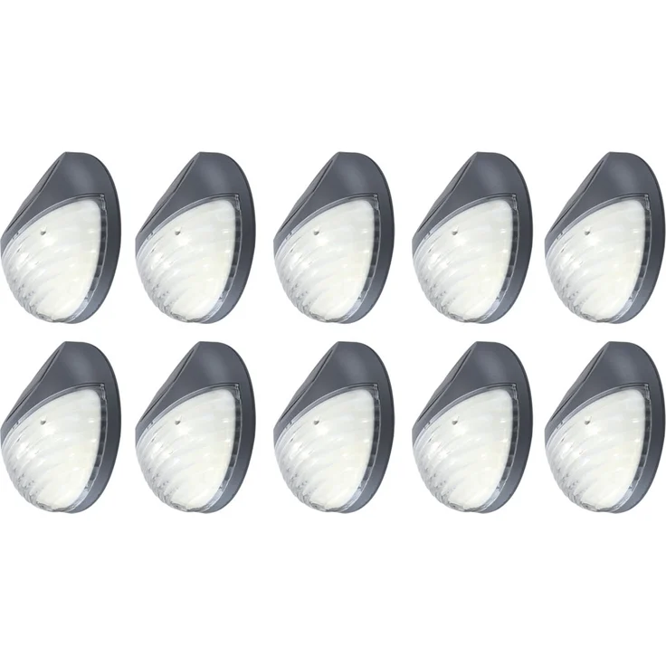 10er Set LED Zaun Solarleuchten, Durchmesser 11 cm – Bild 1