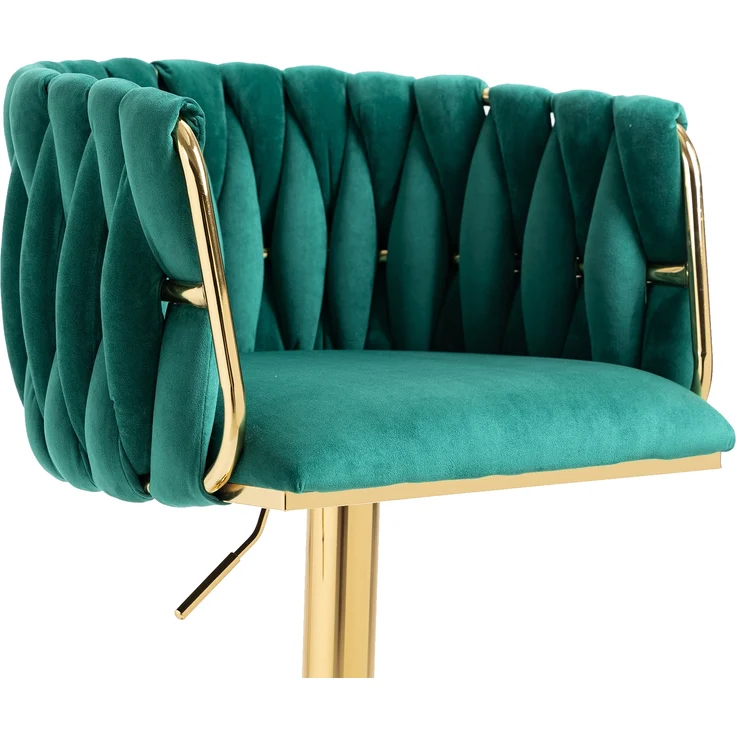 LVHOM Barhocker 2er Set, 360° drehbare moderne Samt-Barstühle, drehbare Küchenhocker, goldene Stuhlbeine – Bild 10