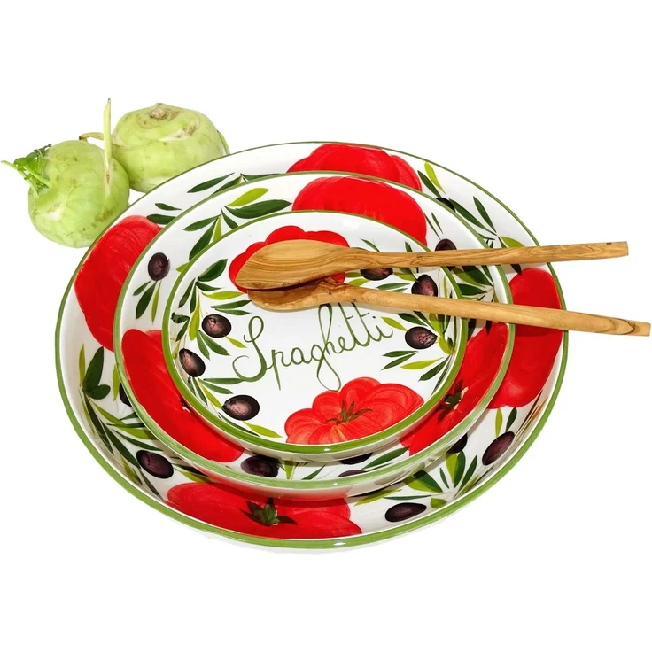 Lashuma Pastateller Tomate Olive, (1 St), Italienischer Nudelteller tief – Bild 8