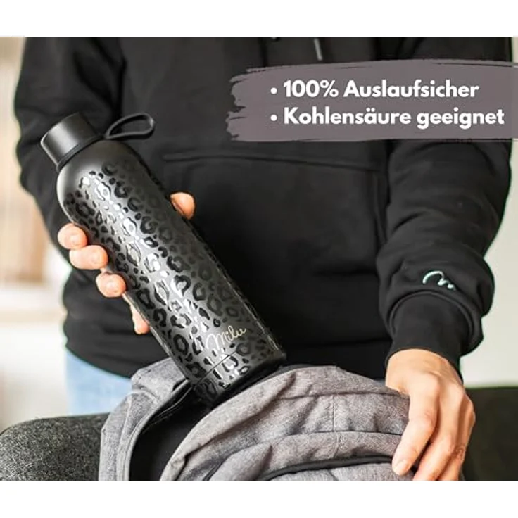 Milu Isolierflasche Isolierflasche aus Edelstahl mit Trageschlaufe, Thermosflasche auslaufsicher – Bild 4