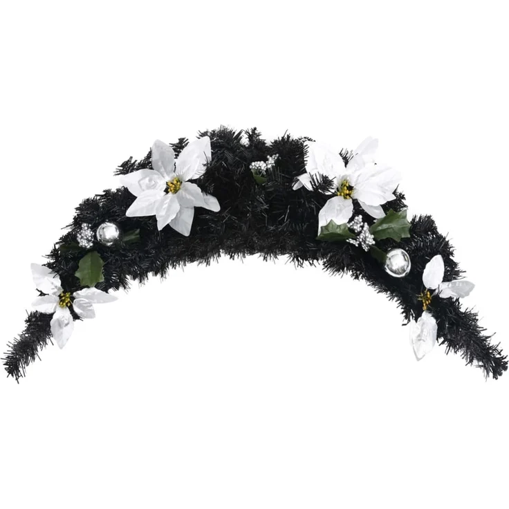 vidaXL Weihnachts-Türbogen mit LED-Lichtern Schwarz 90 cm PVC 320981 – Bild 4