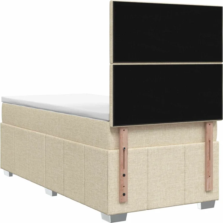 vidaXL Boxspringbett mit Matratze Creme 100 x 200 cm Stoff 3454076 – Bild 8