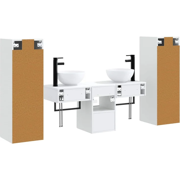 vidaXL Badezimmerschrank-Set 5 stk. Weiß 33 x 34,5 x 100 cm 3405963 – Bild 7
