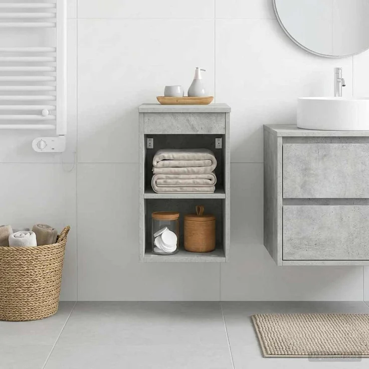vidaXL Badezimmerschrank Betongrau 30 x 35 x 50 cm Holzwerkstoff 890337 – Bild 4