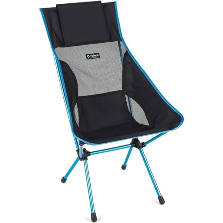 Helinox Sunset Chair | Mit seinem erweiterten Design ist Dieser Stuhl möglicherweise die ultimative Kombination aus Verstaubarkeit, Komfort und Unterstützung (Black + Pockets)