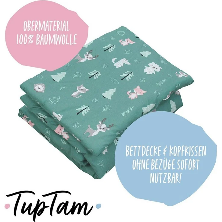 TupTam Kinderbettdecke Kinder Gemusterte Bettdecken Set Ganzjahresdecke Kopfkissen 2tlg. – Bild 3