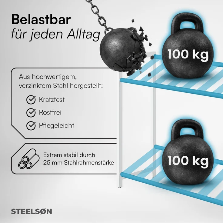 STEELSØN 'Macondo' Getränkekistenregal, Metall, weiß, 85x105x33 cm, Getränkeregal für 6 Kisten – Bild 6