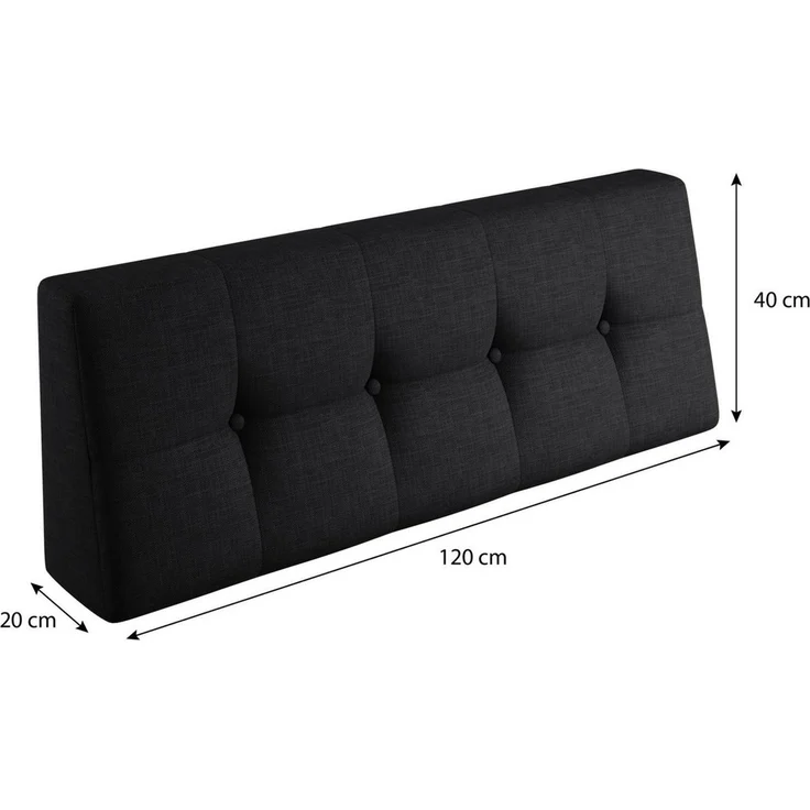 sunnypillow Rückenkissen Palettenkissen gesteppt Rückenkissen 120x40x20/10cm, Schwarz – Bild 2
