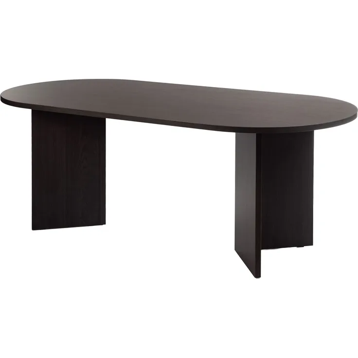 Selsey 'Ovo' Esstisch oval, Holzoptik Esche Portland Schwarzgrau, ca. 75 x 90 x 203,6 cm