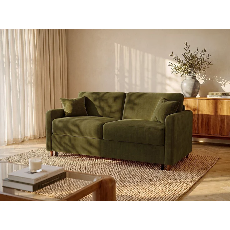 Vente-unique - MASITIA - Schlafsofa - Holz, Platte - Holz - Khaki - 180 x 95 x 90 cm – Bild 2