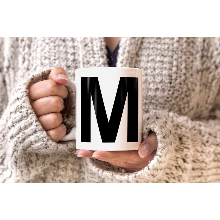 MoonWorks Tasse Kaffee-Tasse Buchstaben Buchstabe Arial Bold glänzend Kaffeetasse Teetasse Keramiktasse MoonWorks®, Keramik – Bild 3