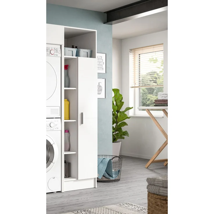 Universalschrank (B/H/T: 50x195x62 cm) in weiß Nachbildung – Bild 6