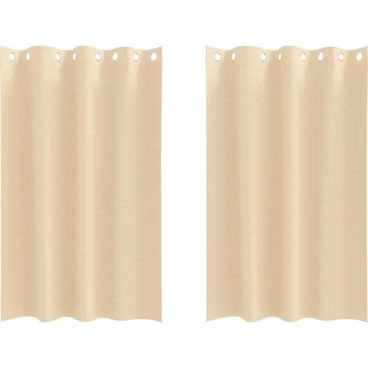 vidaXL Verdunkelungs-Vorhänge mit Ringen 2 Stk. Creme 175 x 140 cm 4107374 – Bild 2