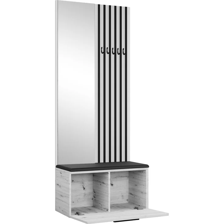 AX LIVING Kleiderschrank mit Spiegel Rosanno II 80,6 cm Kaschmir JS100 – Bild 2