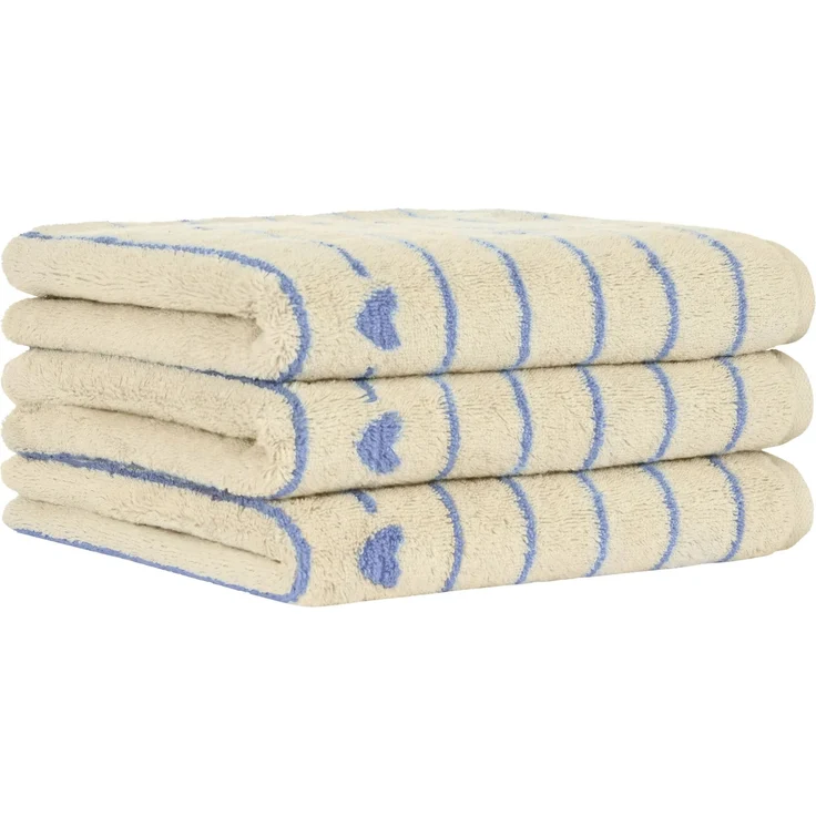 2 Stück Cawö Handtuch 50x100 cm Heart Beats Line capri Herzen blau 6276-31 – Bild 4