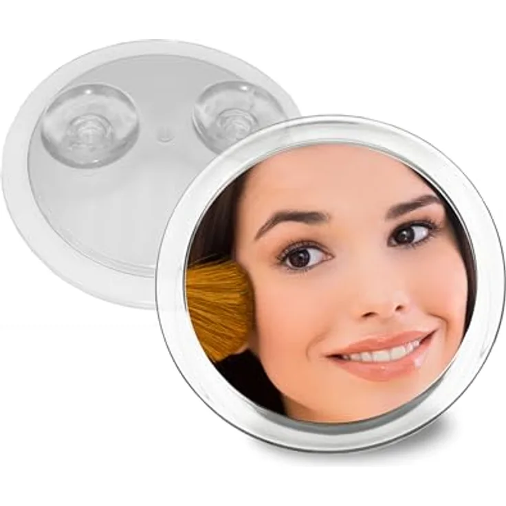 Fantasia® Beauty Kosmetikspiegel 5-fach Vergrößerung, Spiegel ohne Bohren mit 2 Saugnäpfen, Ø 15 cm, ideal für Bad, Dusche & Reisen