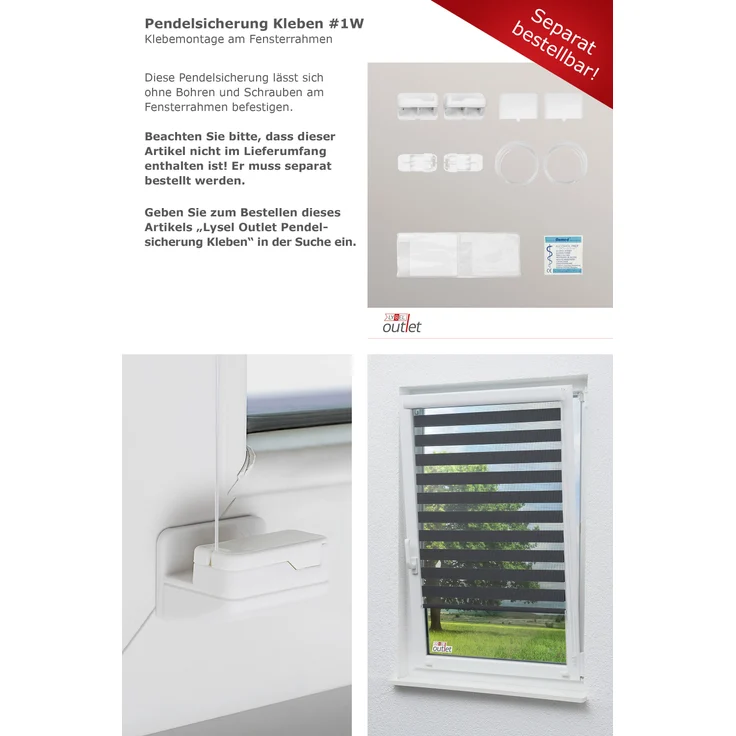 Lysel Outlet Doppelrollo Kassette Anthrazit, (B x H) 50cm x 175cm in grau/anthrazit – Bild 9